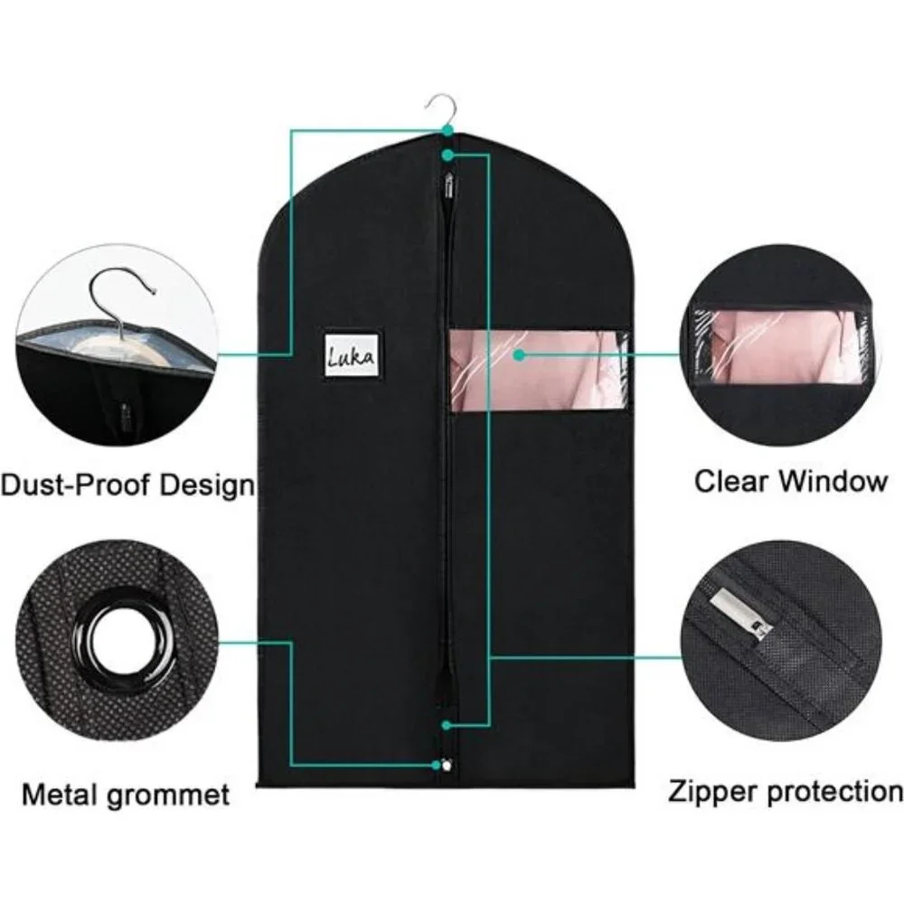 New 16 Pack Suit Bags Garment Bag for Men Storage 40-inch Clothes Cover